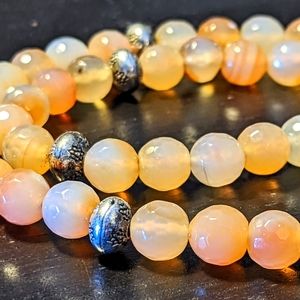 Orange fire agate necklace, Sundance